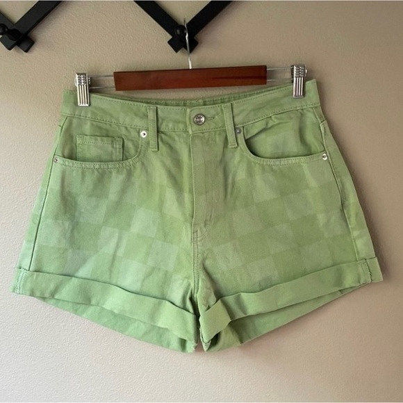 ⭐️ 3/$20 Wild Fable Green Checkered Highest Rise Mom Shorts Women’s 8/29 - Picture 1 of 7